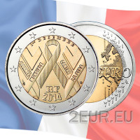 France 2 euro UNC 2014 - World AIDS Day