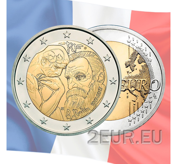 France 2 euro UNC 2017 - 100th Anniversary of the Death of Auguste Rodin