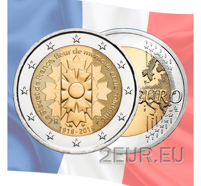 France 2 euro UNC 2018 - The First World War - Bleuet De France - Cornflower of France