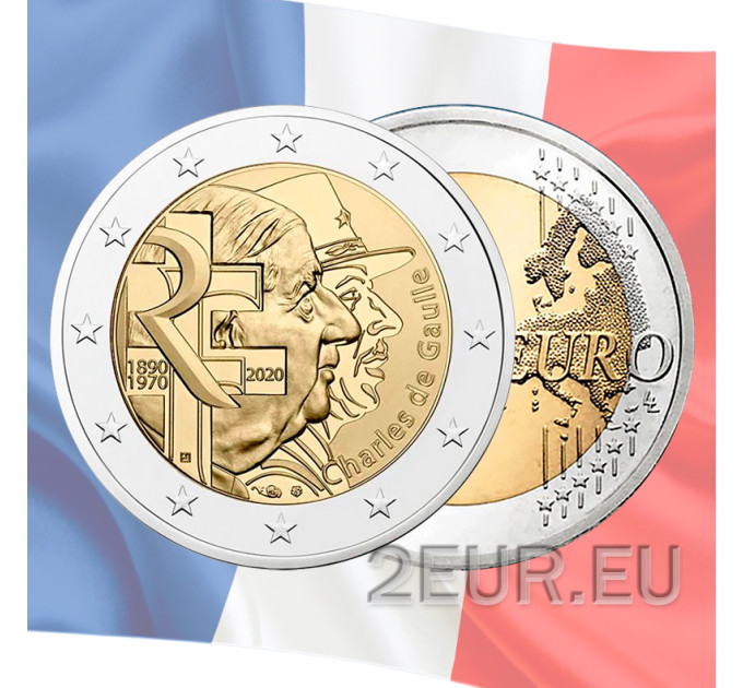 France 2 euro UNC 2020 - Charles de Gaulle