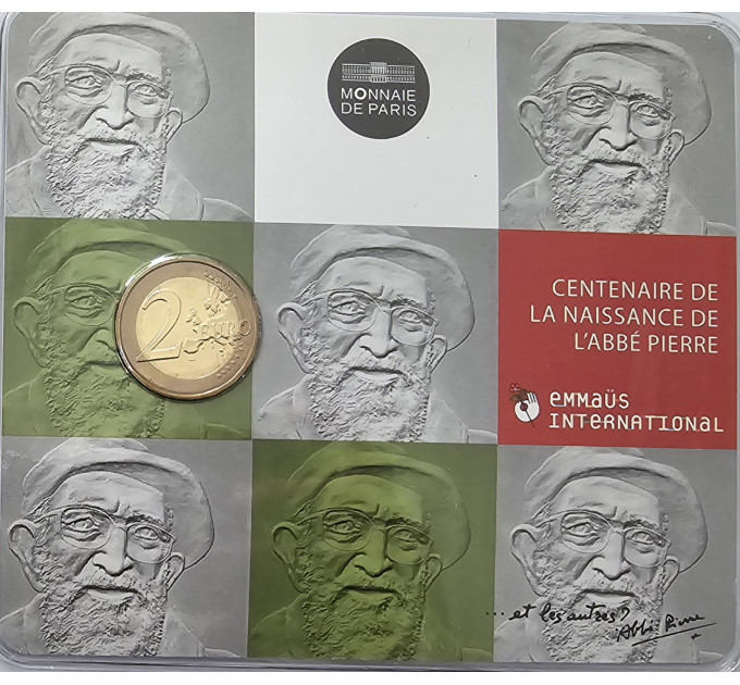 France 2 euro BU 2012 - 100th Anniversary of the Birth of Abbe Pierre