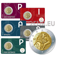 Prantsusmaa 2 eurot BU 2024 – 2024. aasta Pariisi olümpiamängud – Herakles harjutab maadlust – Notre Dame - 5 tk