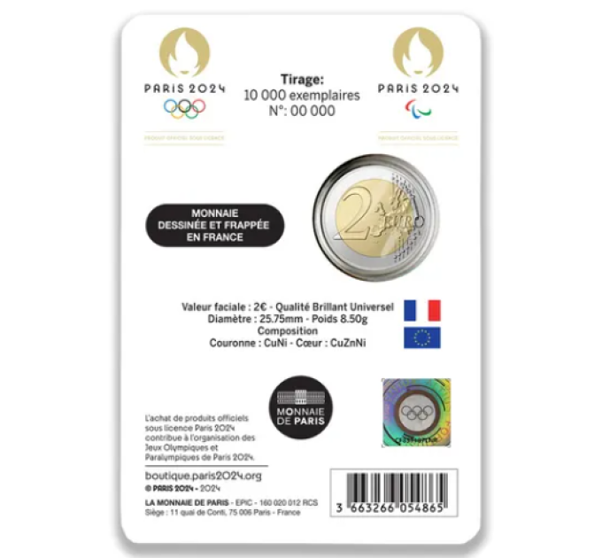 France 2 euro BU 2024 - Olympic and Paralympic Games 2024 in Paris