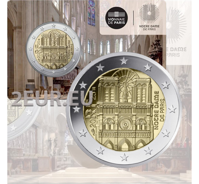 France 2 euro BU 2025 - Notre Dame