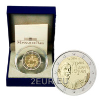Prantsusmaa 2 eurot Proof 2010 – 18. juuni 1940 apellatsiooni 70. aastapäev – Charles de Gaulle