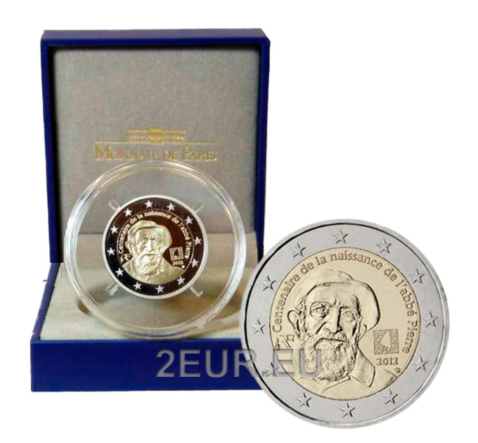 France 2 euro Proof 2012 - 100th Anniversary of the Birth of Abbe Pierre