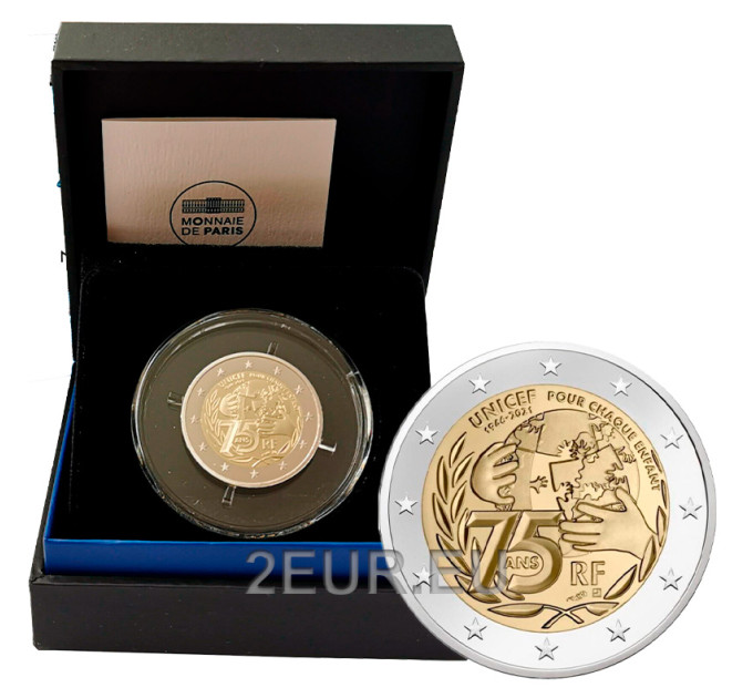 France 2 euro Proof 2021 - 75 Years Since the Foundation of UNICEF