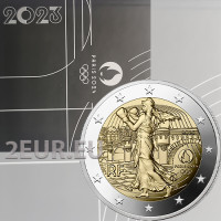 Prantsusmaa 2 eurot Proof 2023 – 2024. aasta Pariisi olümpiamängud – Külvaja praktiseerib pugilismi