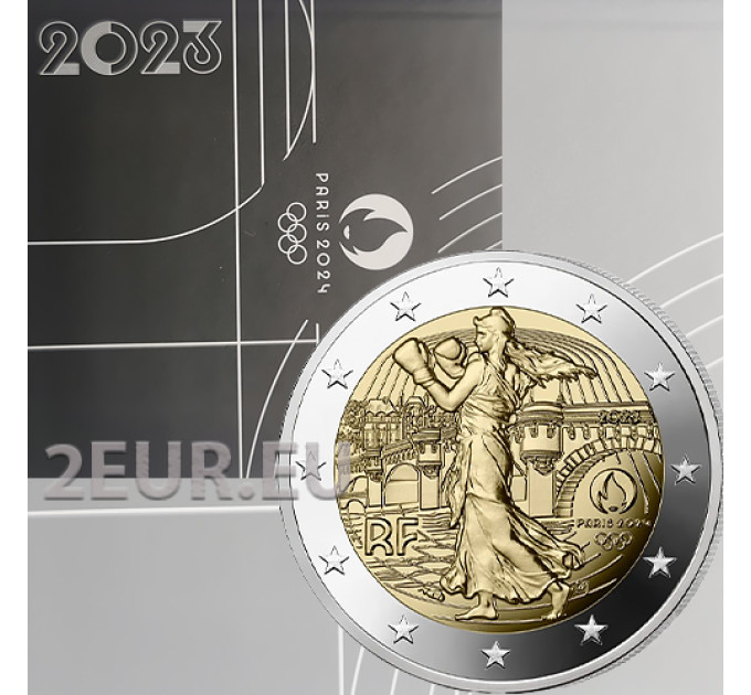 France 2 euro Proof 2023 - Paris 2024 Olympic Games - The Sower Practice Pugilism