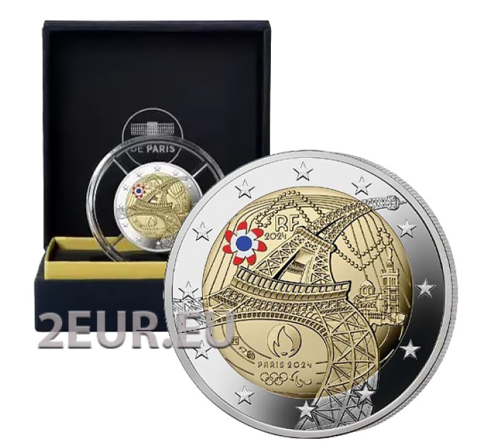 France 2 euro Proof 2024 - Olympic and Paralympic Games 2024 in Paris - Colored coin
