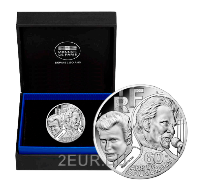 France 10 euro silver coin Proof 2020 - Johnny Hallyday - 60 Years of Memories