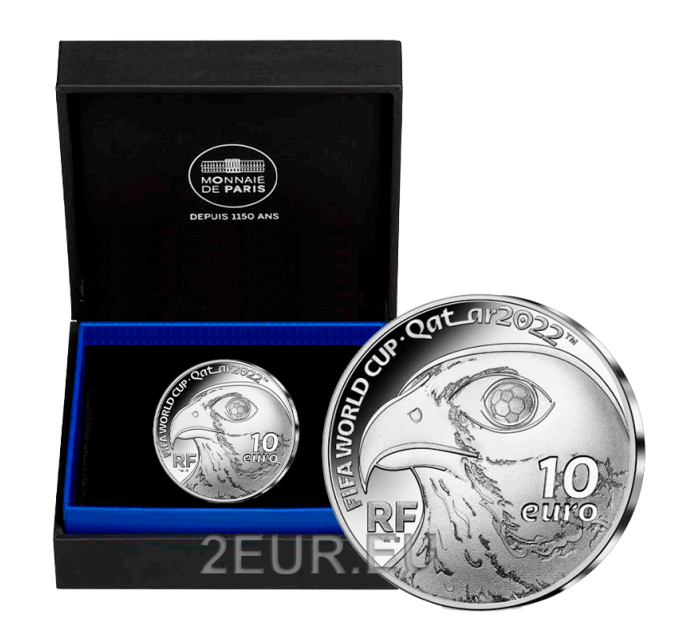 France 10 euro silver coin Proof 2022 - FIFA world cup 2022 Qatar