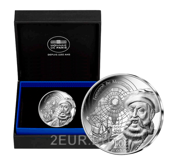 France 10 euro silver coin Proof 2021 - Magellan and Manueline Age