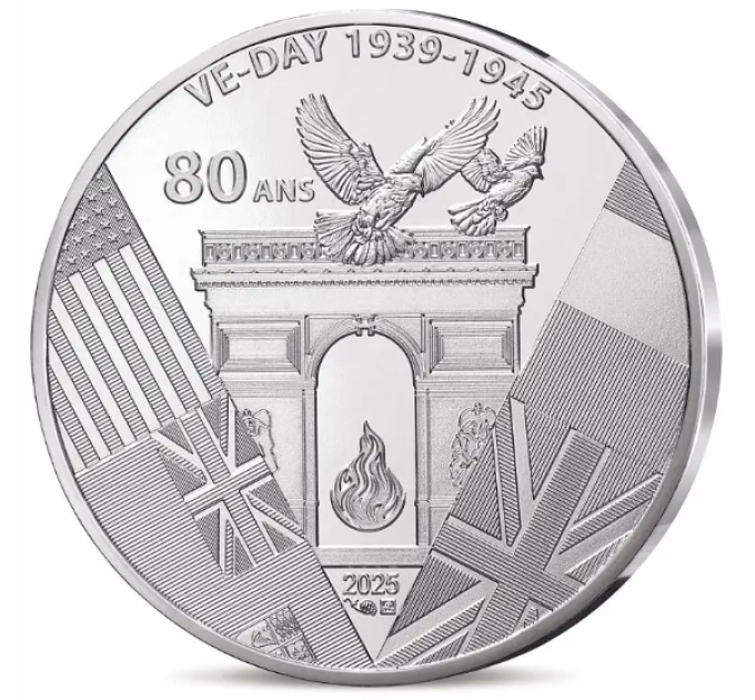 France 10 euro silver coin 2025 - 80th Anniversary of VICTORY DAY