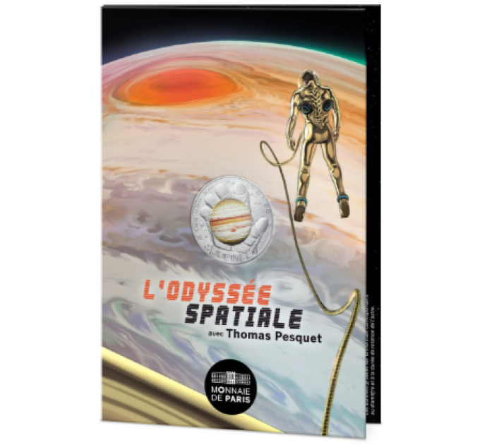 France 10 euro silver coin 2025 - A Space Odyssey with Thomas Pesquet - Saturn, Jupiter, Mars, Moon