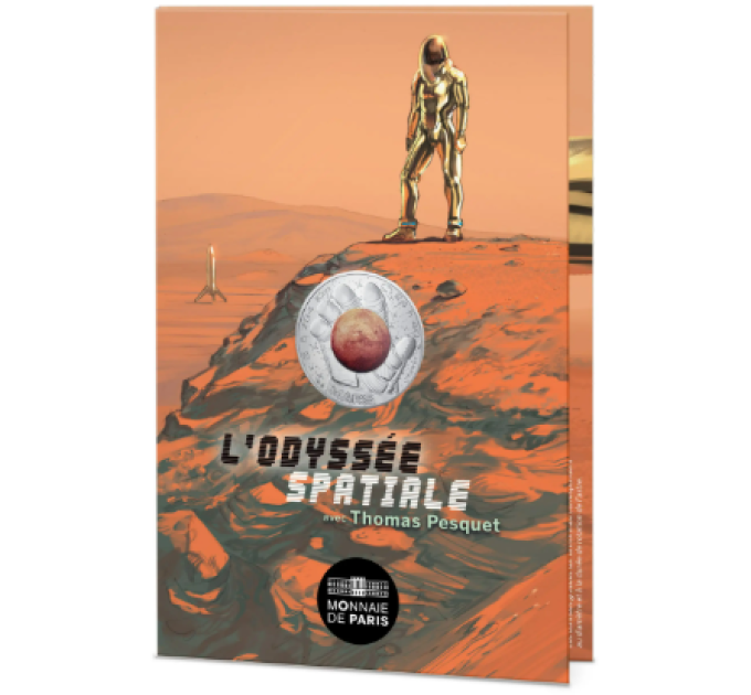 France 10 euro silver coin 2025 - A Space Odyssey with Thomas Pesquet - Saturn, Jupiter, Mars, Moon