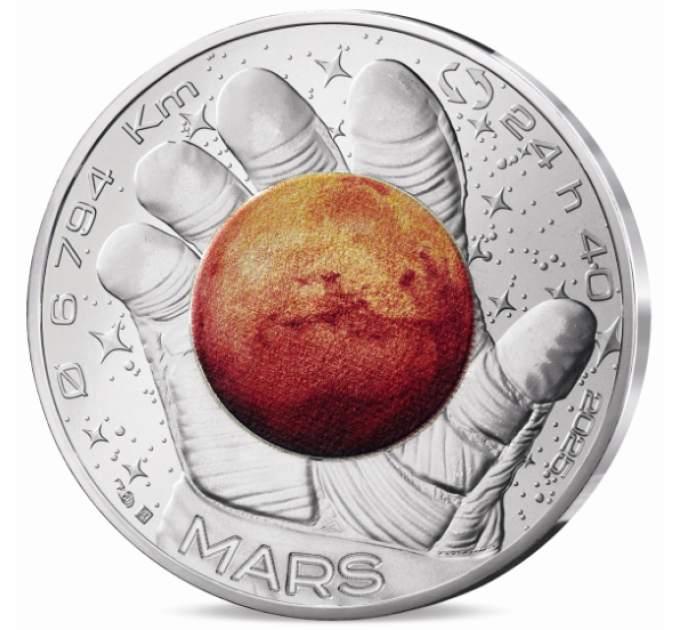 France 10 euro silver coin 2025 - A Space Odyssey with Thomas Pesquet - Saturn, Jupiter, Mars, Moon