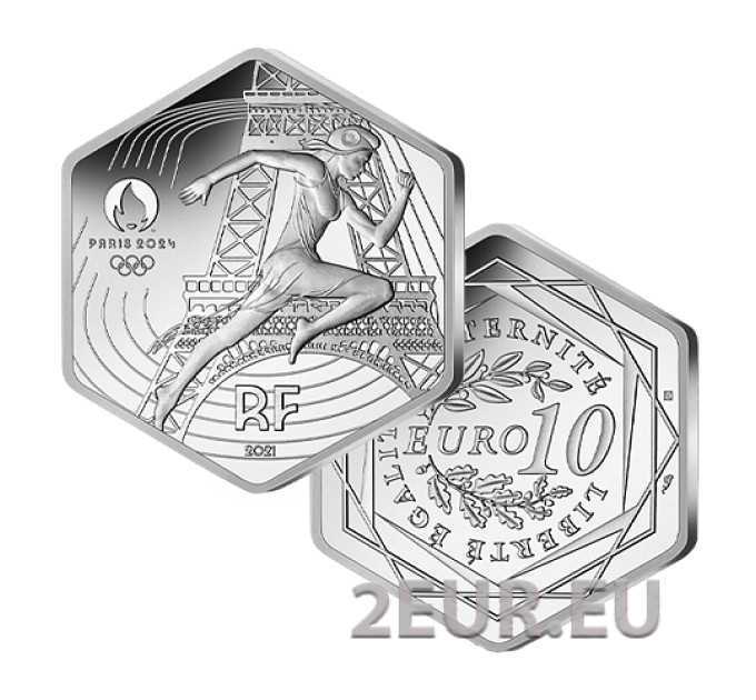 France 10 euro silver coin 2021 - Marianne - Summer Olympics Tokyo 2020 - Paris 2024 - 2021