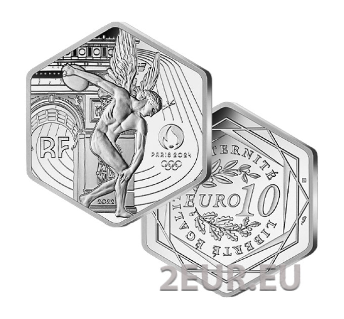 France 10 euro silver coin  2022 - The Genius - Summer Olympics Tokyo 2020 - Paris 2024 - 2021
