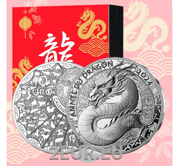 France 10 euro silver coin Proof 2024 - Year of the dragon