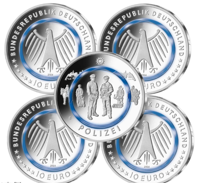 Germany 10 euro UNC 2024 - At the Service of Society - Police - ADFGJ