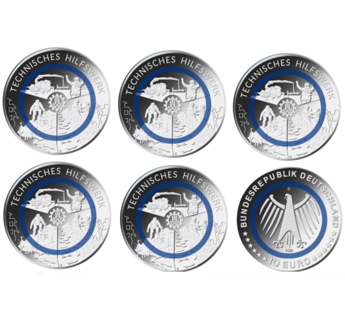 Germany 10 euro UNC 2025 - At the Service of Society - Technical Assistance Agency- ADFGJ