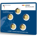 Germany 2 Euro coin set BU 2024 - 175 years of the Paulskirche Constitution - ADFGJ