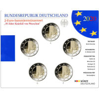  Saksamaa 2 Euromüntide komplekt BU 2020 – 50 aastat Kniefall von Warschau – Varssavi genuflektsioonist – ADFGJ