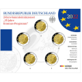 Germany 2 Euro coin set BU 2022 - 35 Years of the Erasmus - ADFGJ