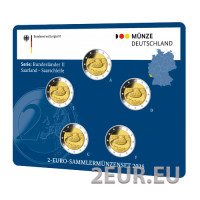  Saksamaa 2 Euromüntide komplekt BU 2025 – SAARMAA – ADFGJ