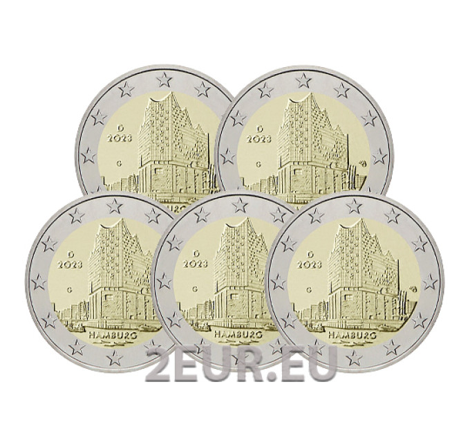 Germany 2 euro UNC 2023 - Hamburg - Elbphilharmonie - ADFGJ