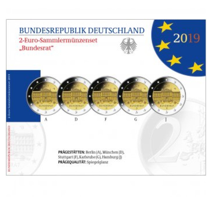 Germany 2 euro proof 2019 - 70 Years Since the Constitution of the Federal Council - Bundesrat