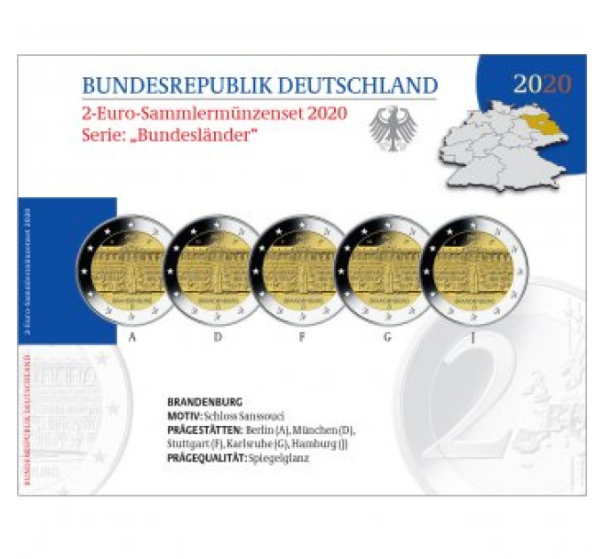 Germany 2 euro proof 2020 - Brandenburg - Sanssouci Palace