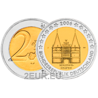 Saksamaa 2 eurot UNC 2006 - Holstentor Lübeckis - F - Stuttgart