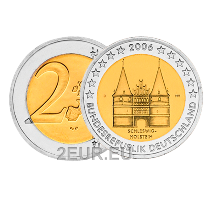 Germany 2 euro UNC 2006 - Holstentor in Lubeck - J - Hamburg