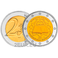 Saksamaa 2 eurot UNC 2007 – 50-aastane Rooma leping – F – Stuttgart