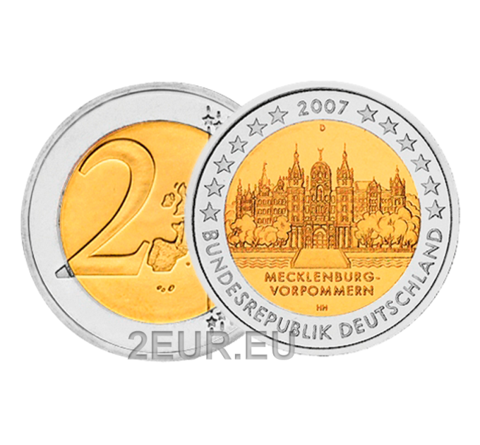 Germany 2 euro UNC 2007 - Schwerin Castle - D - Munich