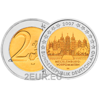 Saksamaa 2 eurot UNC 2007 - Schwerini loss - F - Stuttgart