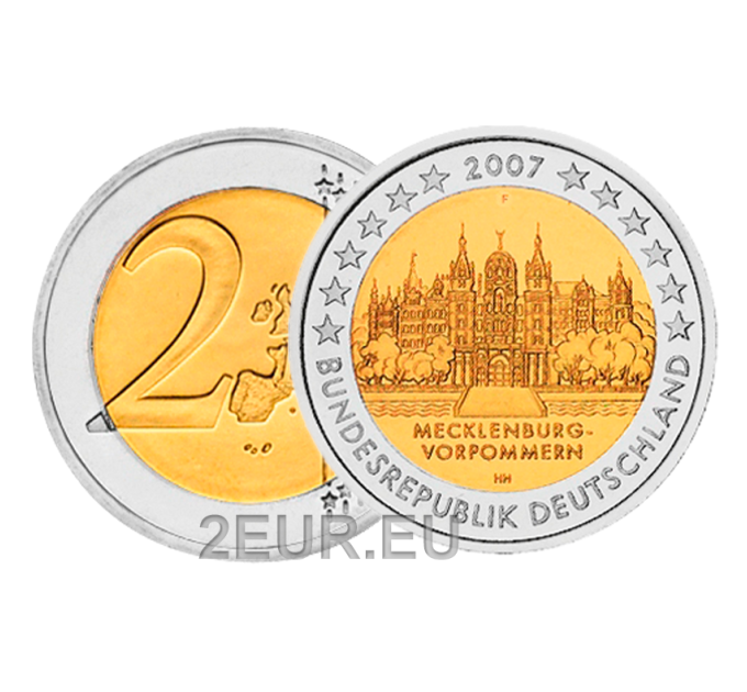 Germany 2 euro UNC 2007 - Schwerin Castle - F - Stuttgart