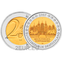 Saksamaa 2 eurot UNC 2007 - Schwerini loss - J - Hamburg