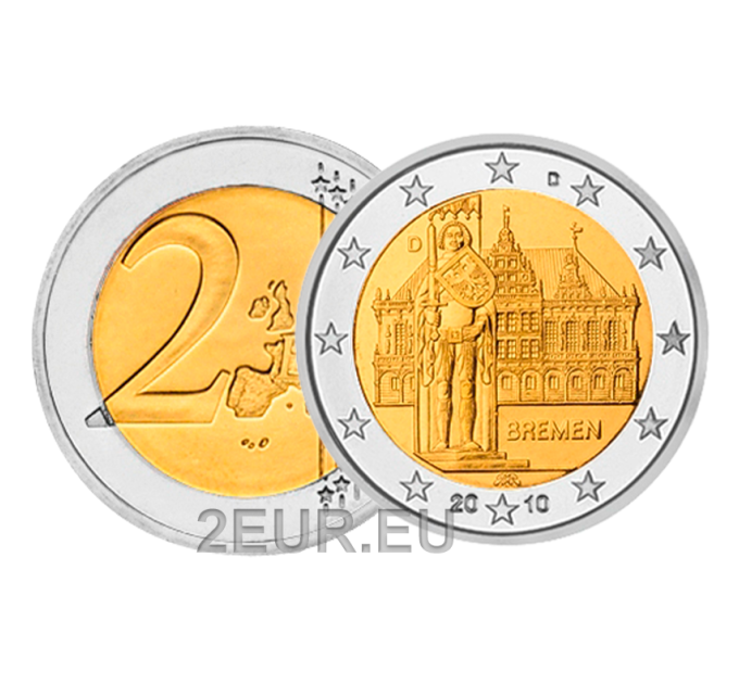 Germany 2 euro UNC 2010 - City Hall and Roland - D - Munich