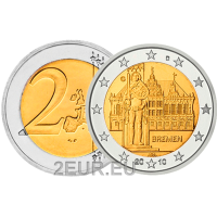 Saksamaa 2 eurot UNC 2010 - raekoda ja Roland - G - Karlsruhe