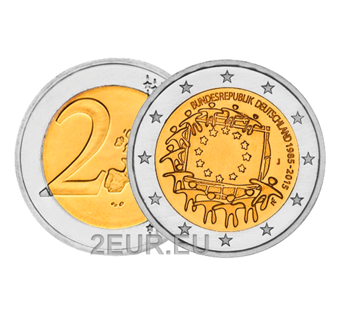 Germany 2 euro UNC 2015 - 30th Anniversary of the European Flag - J - Hamburg