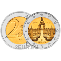 Germany 2 euro UNC 2016 - Zwinger Palace in Dresden - D - Munich