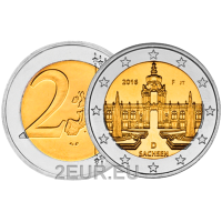 Saksamaa 2 eurot UNC 2016 – Zwingeri palee Dresdenis – F – Stuttgart