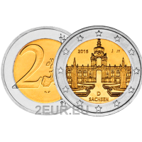 Saksamaa 2 eurot UNC 2016 – Zwingeri palee Dresdenis – J – Hamburg