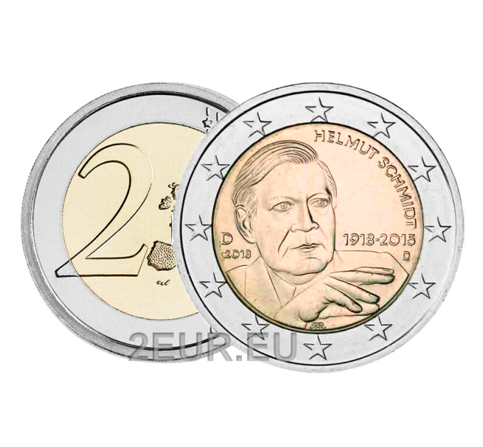 Germany 2 euro UNC 2018 - 100th Birthday of Helmut Schmidt - D - Munich