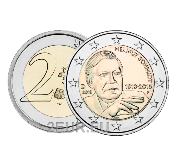 Germany 2 euro UNC 2018 - 100th Birthday of Helmut Schmidt - F - Stuttgart