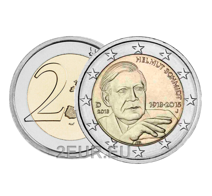Germany 2 euro UNC 2018 - 100th Birthday of Helmut Schmidt - J - Hamburg