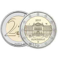 Saksamaa 2 eurot UNC 2019 – Bundesrat – J – Hamburg